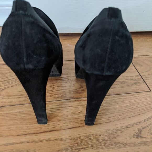 STUART Weitzman black suede high stiletto heels shoes - Picture 8 of 9